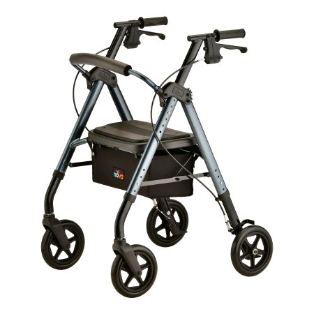 Nova Ortho-Med 4 Wheel Rollator Star DX Blue Adjustable Height / Folding Aluminum Frame - Each - 4262BL-EA