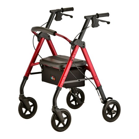 Nova Ortho-Med 4 Wheel Rollator Star DX Red Adjustable Height / Folding Aluminum Frame - Each - 4262RD-EA