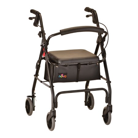 Nova Ortho-Med 4 Wheel Rollator GetGO Classic Black Adjustable Height / Folding Aluminum Frame - Each - 4202CBK-EA