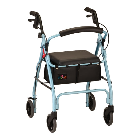 Nova Ortho-Med 4 Wheel Rollator GetGO Classic Sky Blue Adjustable Height / Folding Aluminum Frame - Each - 4202CDB-EA