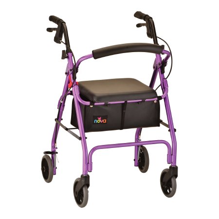 Nova Ortho-Med 4 Wheel Rollator GetGO Classic Purple Adjustable Height / Folding Aluminum Frame - Each - 4202CPL-EA