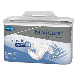 Hartmann Unisex Adult Incontinence Brief MoliCare® Premium Elastic 6D Small Disposable Moderate Absorbency - Case of 90 - 165271-CS