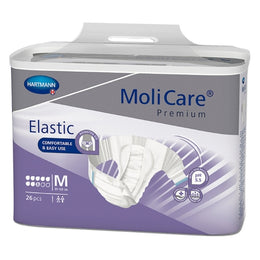 Hartmann Unisex Adult Incontinence Brief MoliCare® Premium Elastic 8D Medium Disposable Heavy Absorbency - Bag of 26 - 165472-BG