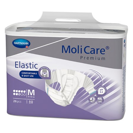 Hartmann Unisex Adult Incontinence Brief MoliCare® Premium Elastic 8D Medium Disposable Heavy Absorbency - Case of 78 - 165472-CS