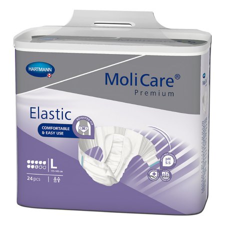 Hartmann Unisex Adult Incontinence Brief MoliCare® Premium Elastic 8D Large Disposable Heavy Absorbency - Case of 72 - 165473-CS