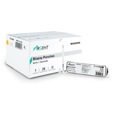 McKesson Biopsy Punch McKesson Argent™ Dermal 1.5 mm - Case of 100 - 16-1308-CS