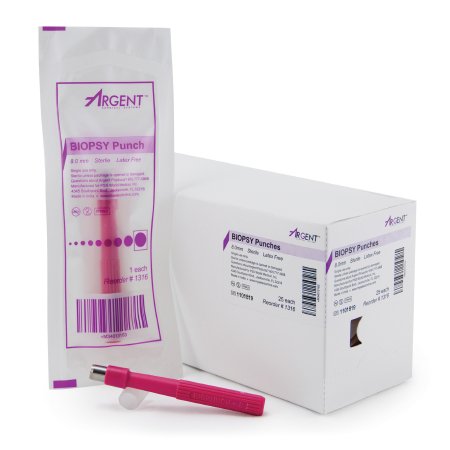 McKesson Biopsy Punch McKesson Argent™ Dermal 8 mm - Case of 100 - 16-1316-CS