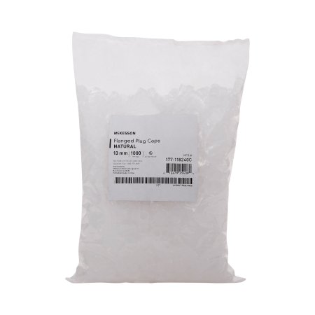 McKesson McKesson Tube Closure Polyethylene Flanged Plug Cap Natural 13 mm For Use with 13 mm Blood Drawing Tubes, Glass Test Tubes, Plastic Culture Tubes NonSterile - Bag of 1000 - 177-118240C-BG