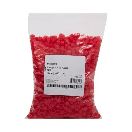 McKesson McKesson Tube Closure Polyethylene Flanged Plug Cap Red 13 mm For Use with 13 mm Blood Drawing Tubes, Glass Test Tubes, Plastic Culture Tubes NonSterile - Case of 20000 - 177-118240R-CS
