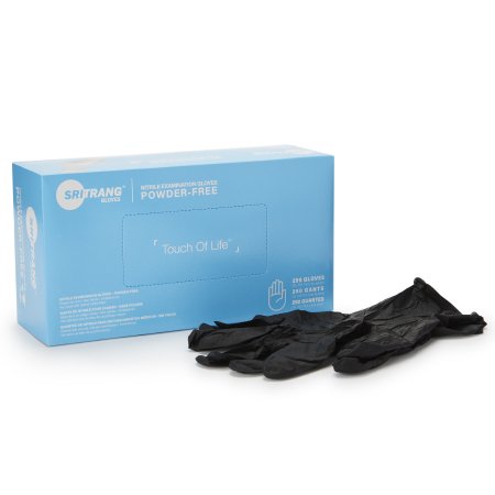 McKesson Exam Glove Touch of Life™ Large NonSterile Nitrile Textured Fingertips Black Chemo Tested - Case of 2500 - 7027155-CS