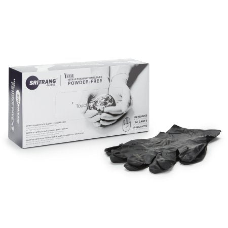 McKesson Exam Glove Touch of Life™ Large NonSterile Nitrile Textured Fingertips Black Chemo Tested / Fentanyl Tested - Box of 100 - 7027145-BX
