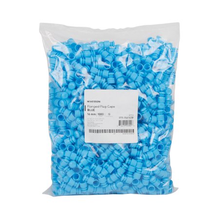 McKesson McKesson Tube Closure Polyethylene Flanged Plug Cap Blue 16 mm For Use with 16 mm Blood Drawing Tubes, Glass Test Tubes, Plastic Culture Tubes NonSterile - Case of 10000 - 177-116152B-CS