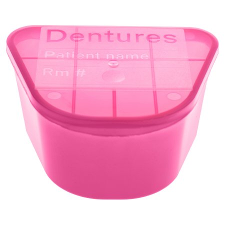 McKesson McKesson Denture Cup 8 oz. Pink Hinged Lid Single Patient Use - Each - 51-H980-91-EA