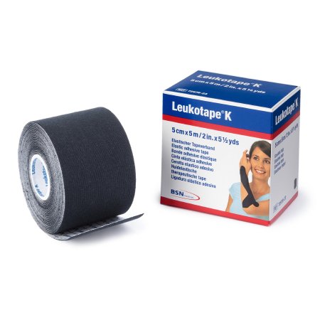 BSN Medical Orthopedic Corrective Tape Leukotape® K Black 2 Inch X 5-1/2 Yard Cotton / Polyacrylate NonSterile - Box of 5 - 7297823-BX