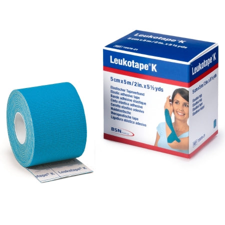 BSN Medical Orthopedic Corrective Tape Leukotape® K Light Blue 2 Inch X 5-1/2 Yard Cotton / Polyacrylate NonSterile - Box of 5 - 7297824-BX