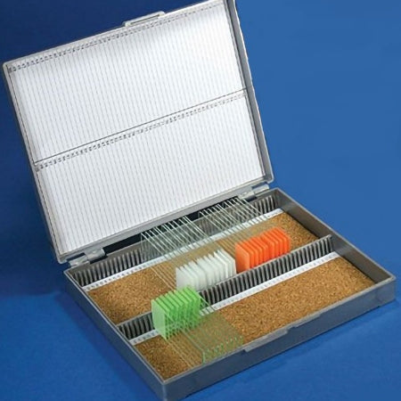 McKesson Slide Storage Box McKesson Grey ABS Plastic / Cork 100 Slide Capacity - Each - 177-513079A-EA