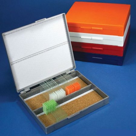 McKesson Slide Storage Box McKesson White ABS Plastic / Cork 100 Slide Capacity - Each - 177-513079W-EA