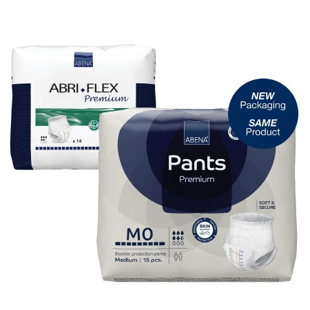Abena North America Unisex Adult Absorbent Underwear Abri-Flex™ Premium M0 Pull On with Tear Away Seams Medium Disposable Moderate Absorbency - Case of 84 - 1000016664-CS