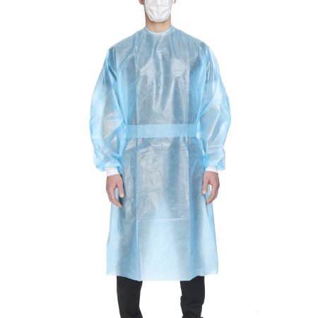 McKesson Chemotherapy Procedure Gown McKesson X-Large Blue NonSterile AAMI Level 2 / ASTM D6978 Disposable - Case of 30 - 16-55KVX-CS