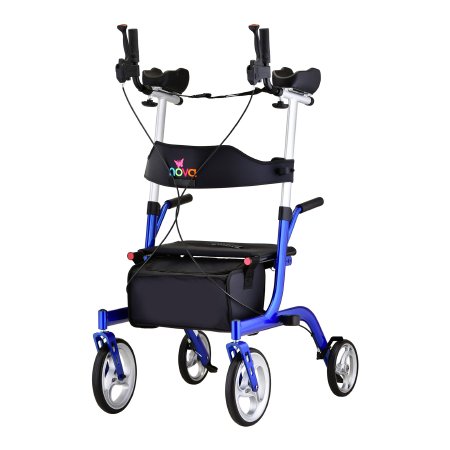 Nova Ortho-Med 4 Wheel Rollator PHOENIX RISE UP Blue Adjustable Height / Folding Aluminum Frame - Each - 4801BL-EA