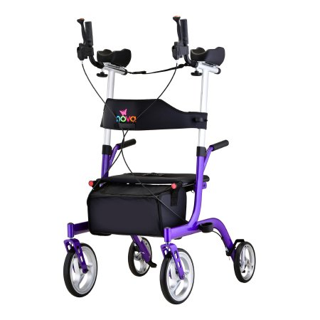 Nova Ortho-Med 4 Wheel Rollator PHOENIX RISE UP Purple Adjustable Height / Folding Aluminum Frame - Each - 4801PL-EA