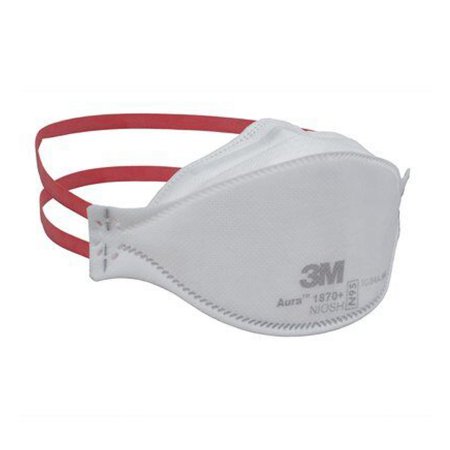 3M Particulate Respirator / Surgical Mask 3M™ Aura™ Medical N95 Flat Fold Elastic Strap One Size Fits Most White NonSterile ASTM F1862 Adult - Case of 440 - 1870+ BULK-CS