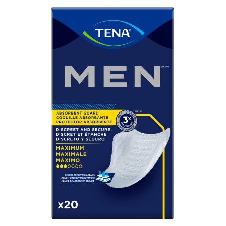 Essity HMS North America Inc Bladder Control Pad TENA® Men™ Moderate Guard 8 Inch Length Moderate Absorbency Dry-Fast Core™ One Size Fits Most - Case of 144 - 54197-CS