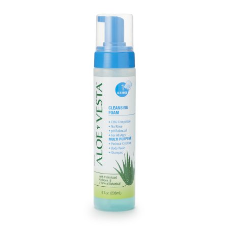 Medline Rinse-Free Shampoo and Body Wash Aloe Vesta 8 oz. Pump Bottle Fresh Scent - Case of 12 - 325208-CS