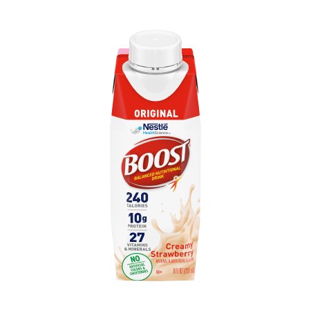 Nestle Healthcare Nutrition Oral Supplement Boost® Original Creamy Strawberry Flavor Liquid 8 oz. Carton - Case of 24 - 00043900854632-CS