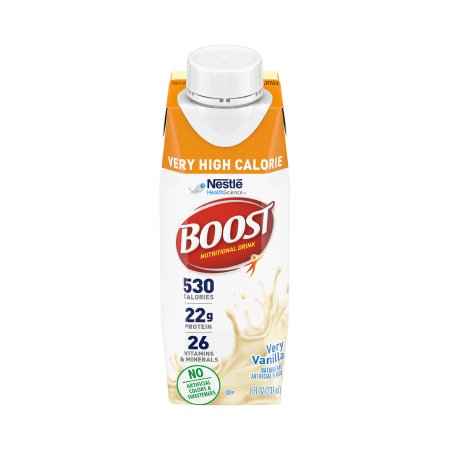 Nestle Healthcare Nutrition Oral Supplement Boost® Very High Calorie Very Vanilla Flavor Liquid 8 oz. Reclosable Carton - Each - 00043900894348-EA
