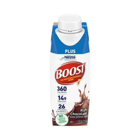Nestle Healthcare Nutrition Oral Supplement Boost Plus® Rich Chocolate Flavor Liquid 8 oz. Carton - Each - 00043900651422-EA