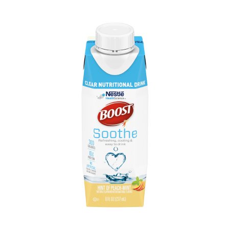 Nestle Healthcare Nutrition Oral Supplement Boost® Soothe Peach Mint Flavor Liquid 8 oz. Carton - Case of 24 - 00043900143736-CS