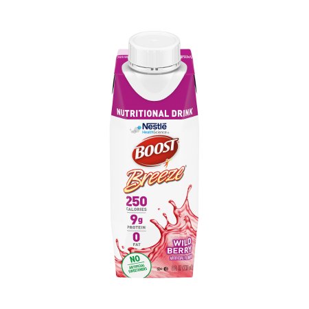 Nestle Healthcare Nutrition Oral Supplement Boost Breeze® Wild Berry Flavor Liquid 8 oz. Carton - Case of 24 - 00043900685601-CS