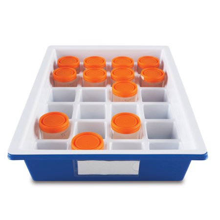 Heathrow Scientific LLC Specimen Storage Tray Droplet™ 84 X 331 X 480 mm Blue / White Polystyrene 24 Specimen Container Capacity - Each - 120172-EA