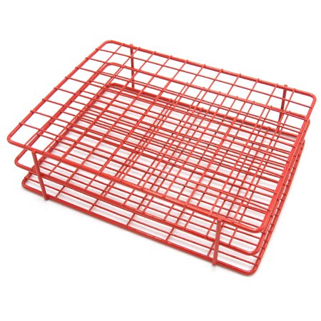 Heathrow Scientific LLC Wire Rack Test Tube Rack 108 Place 13 to 16 mm Tube Size Red 2-1/2 X 7-2/5 X 9-1/2 Inch - Each - HS23108-EA