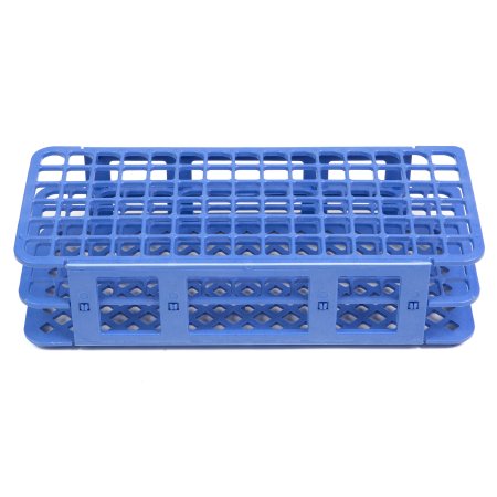 Heathrow Scientific LLC Fold and Snap Test Tube Rack 90 Place 5 to 10 mL Tube Size Blue 2-2/5 X 4-1/8 X 9-2/3 Inch - Each - HS243073B-EA