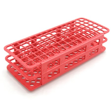 Heathrow Scientific LLC Fold and Snap Test Tube Rack 90 Place 5 to 10 mL Tube Size Red 2-2/5 X 4-1/8 X 9-2/3 Inch - Each - HS243073R-EA