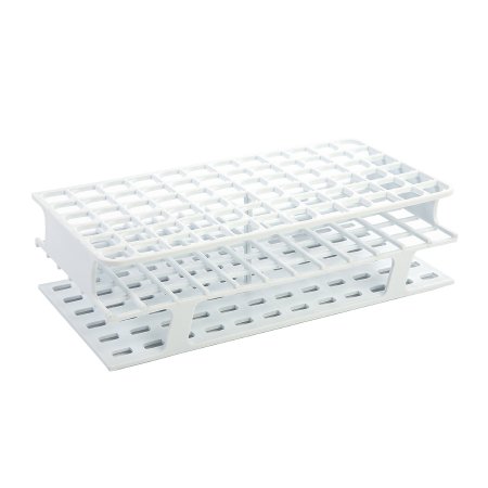 Heathrow Scientific LLC Full Size Test Tube Rack OneRack® 72 Place 5 to 10 mL Tube Size White 70 X 127 X 250 mm - Case of 8 - HS27552A-CS