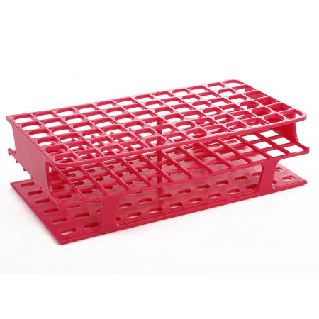 Heathrow Scientific LLC Full Size Test Tube Rack OneRack® 72 Place 5 to 10 mL Tube Size Magenta 70 X 127 X 250 mm - Case of 8 - HS27552D-CS