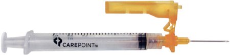 Allison Medical Inc Safety Hypodermic Syringe with Needle Carepoint™ Safety™ 3 mL 1 Inch 25 Gauge Hinged Safety Needle Regular Wall - Case of 8 - 35-8201-CS
