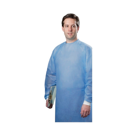 Tronex Healthcare Industries Chemotherapy Procedure Gown One Size Fits Most Blue NonSterile AAMI Level 2 / ASTM F739-12 Disposable - Case of 50 - 6333CHEMO25-CS