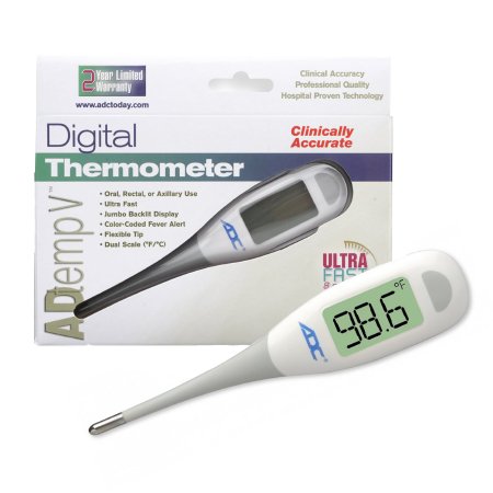 American Diagnostic Corp Digital Stick Thermometer Adtemp™ Oral / Rectal / Axillary Probe Handheld - Pack of 12 - 418N-PK