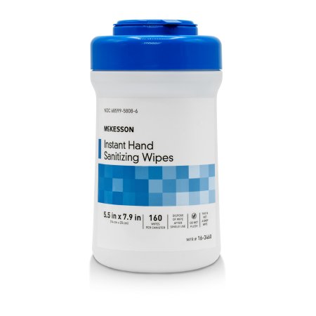 McKesson Sanitizing Skin Wipe McKesson Canister Ethyl Alcohol Scented 160 Count - CN/1 - 16-3460-CN