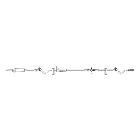 B. Braun Primary IV Administration Set SafeDay™ Gravity 2 Ports 15 Drops / mL Drip Rate Without Filter 125 Inch Tubing Solution - Case of 50 - 352646-CS