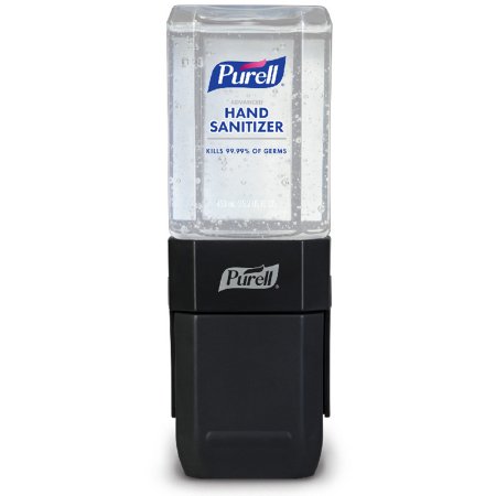 GOJO Hand Hygiene Dispenser Kit PURELL® ES1 Black / Clear ABS Plastic Manual Push 450 mL Wall Mount - Case of 6 - 4424-D6-CS