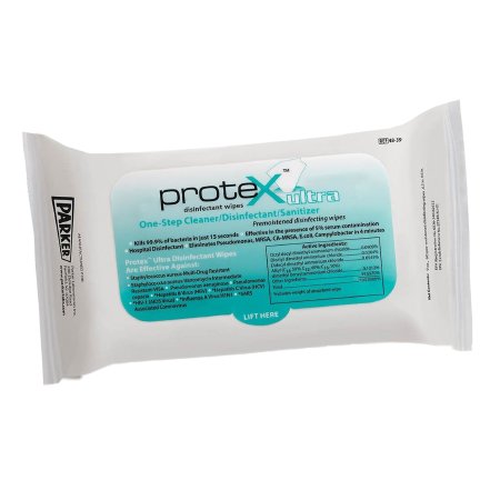 Parker Labs Protex™ Ultra Surface Disinfectant Cleaner Premoistened Manual Pull Wipe 60 Count Soft Pack Lemon Scent NonSterile - Box of 12 - 48-40-BX