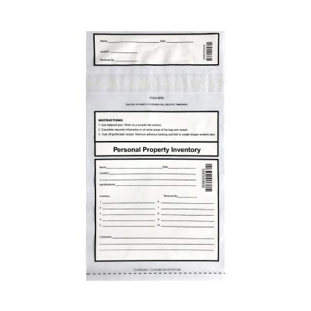 RD Plastics Company Patient Belongings Bag 9 X 12 Inch Plastic Adhesive Closure Clear - Case of 250 - G203-CS