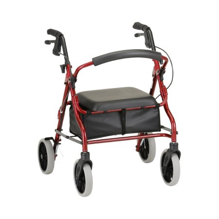 Nova Ortho-Med 4 Wheel Rollator Zoom 18 Red Adjustable Height / Folding Aluminum Frame - Each - 4218RD-EA