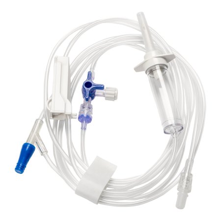 TrueCare Biomedix Primary IV Administration Set TrueCare™ Gravity 1 Port 15 Drops / mL Drip Rate Without Filter 120 Inch Tubing Solution - Case of 50 - TCBINF120SC-CS