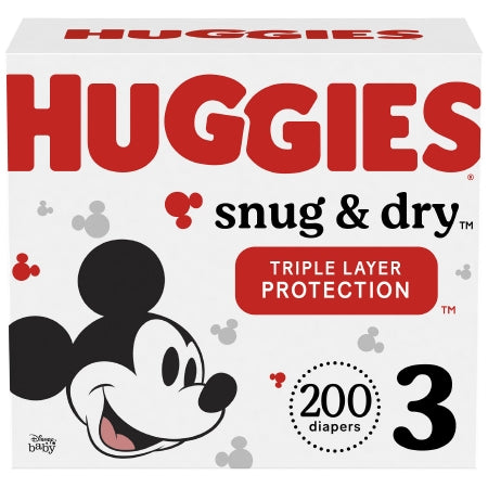 Kimberly Clark Unisex Baby Diaper Huggies® Snug & Dry Size 3 Disposable Heavy Absorbency - Case of 168 - 51520-CS